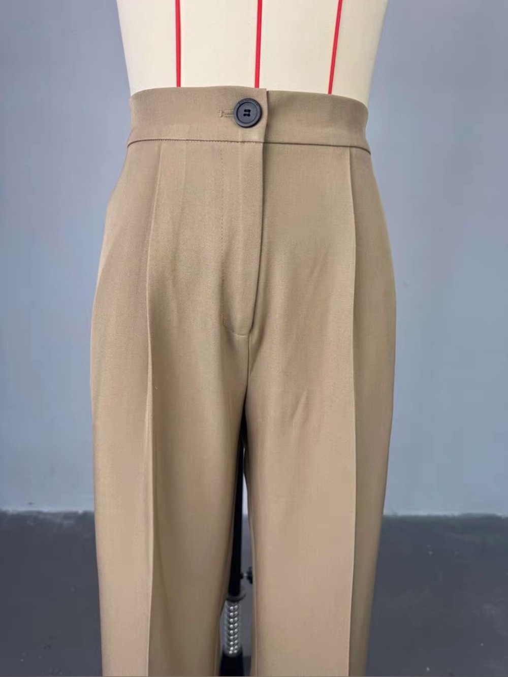NWOT Tailored Sleeveless Double-Breasted Vest in Tan with trousers - Picture 3 of 4